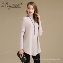 Wholesale Handmade Patterns Knit High Neck Wool Sweater For Young Women